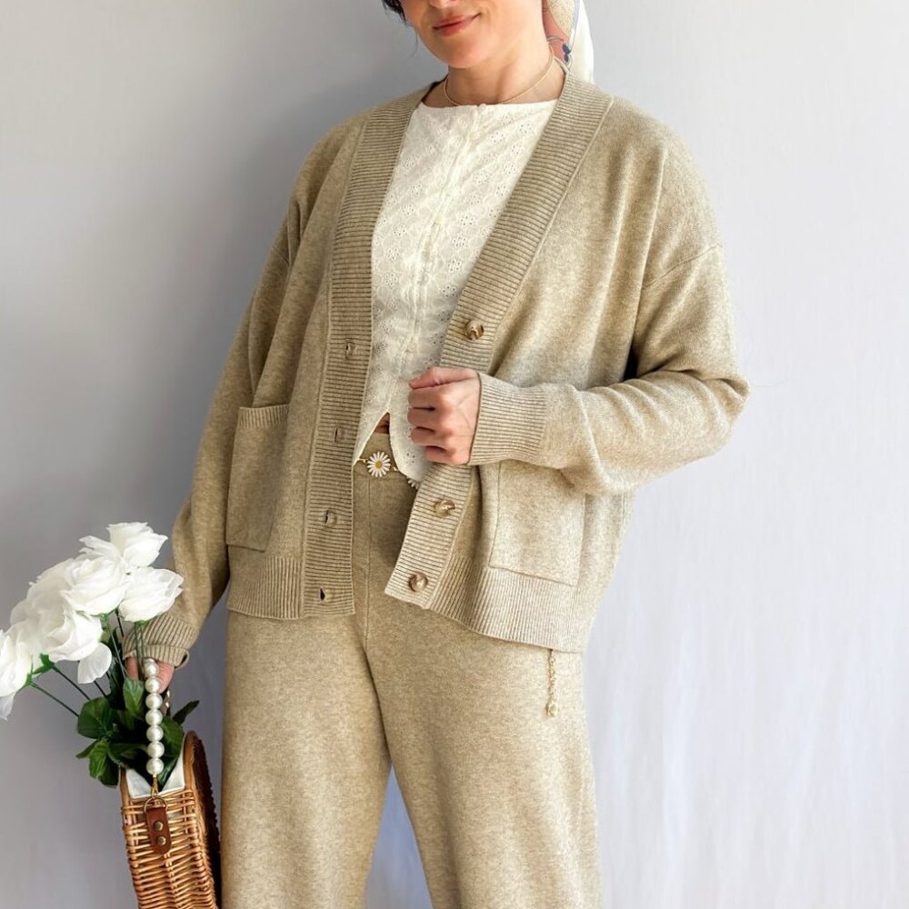 Ultra Soft Knit Button Front Cardigan - Stretchy Relaxed Fit Lounge Wear